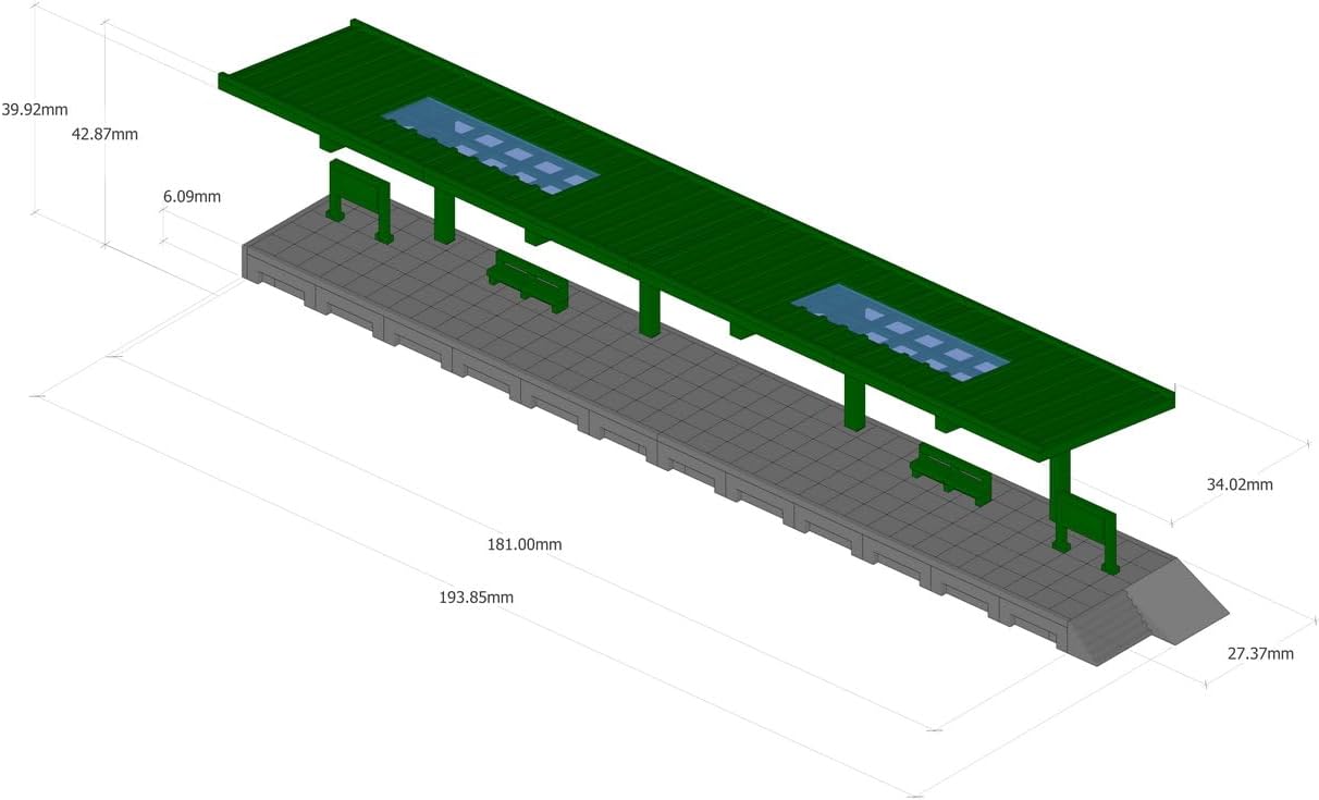 Outland Models Miniatures Classic Passenger Platform - Single Side 1:160 N Scale