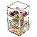 OfficeGoods 3 Tier Stackable Acrylic Organizer w/ Gold Base – Functional & Elegant Desk Organizer...