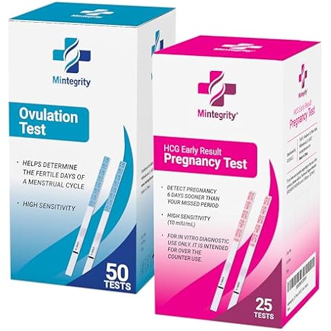 [Mintegrity] 50 Ovulation Test Strips and 25 Pregnancy Test Strips Combo Kit, (50 LH + 25 HCG), Easy to Use at Home Cover
