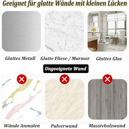 Duschkopf Halterungen, 360° Verstellbar, Duschkopfhalter Badezimmerzubehör Ohne Bohren, Drehbar Universal, Brausehalter Duschhalterung Wandhalterung, Weiß