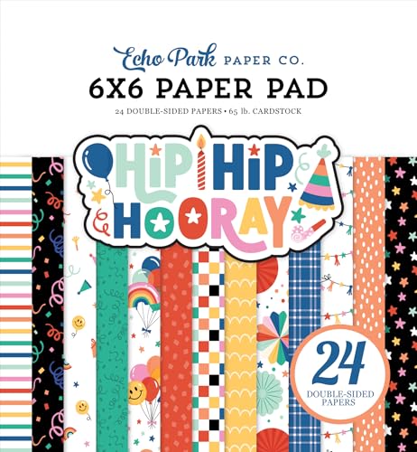 Bloc de papier Hip Hip Hooray 15x15 cm pour scrapbooking créatif
