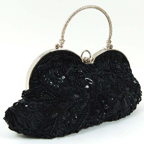 Beyond Border Shoulder Tote Hand Bag Clutch Purse Wallet Black