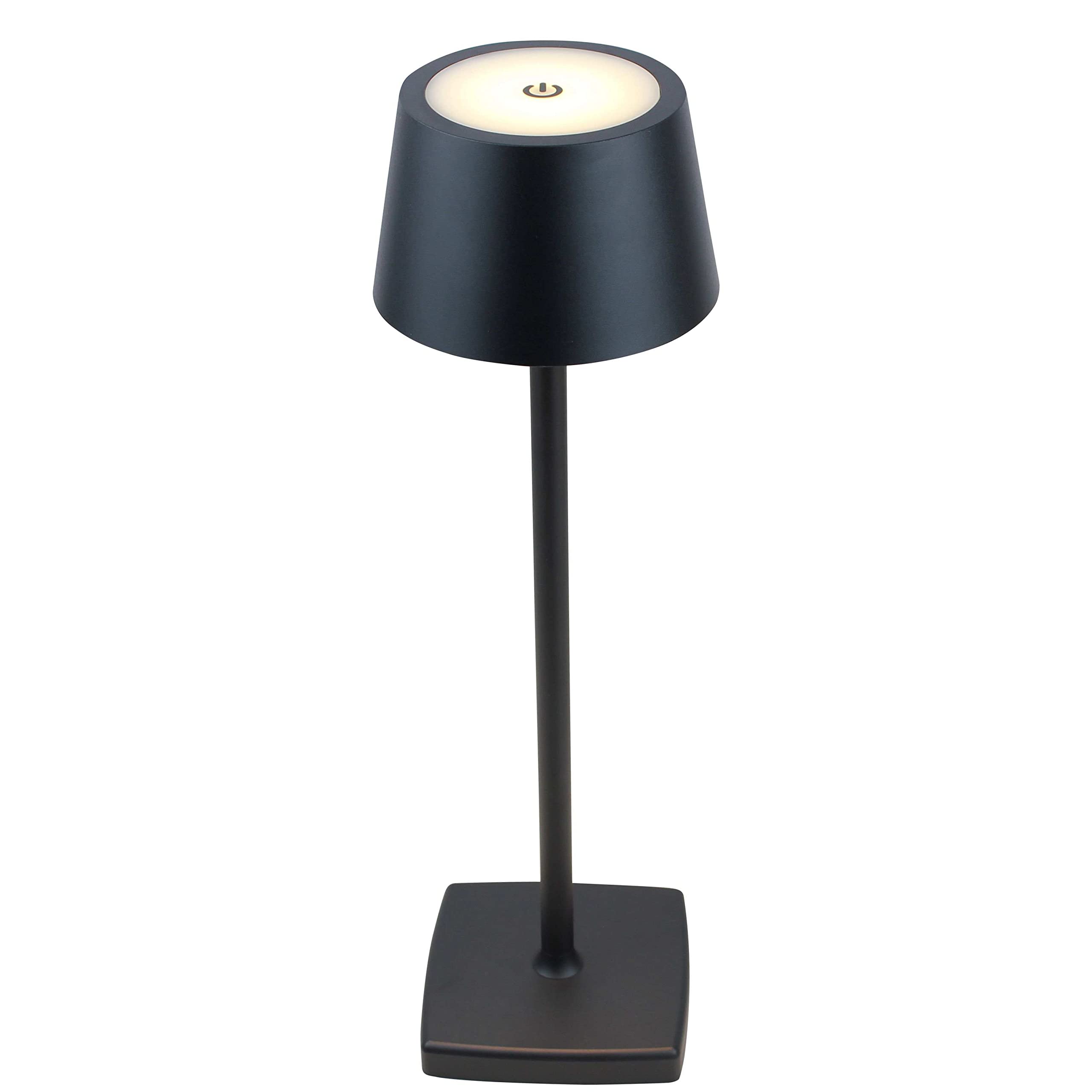 Soul & Saints PREMIUM Tischlampe schwarz matt LED warmweiß massiv Tischleuchte dimmbar touch extrem hell Lampe (schwarz matt)