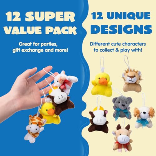 Joyin 16115 12 Pack Random Mini Animal Plush Toy Assortment (12 Units 3 Inch Each),Bulk Stuffed Animals thumb #1