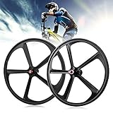 TBVECHI Wheel Set Fixed Gear 700C 5-Spoke Mag Rim Front Rear Single Speed Fixie Bicycle Wheel Set