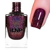 ILNP Black Orchid - Deep Burgundy Holographic Nail Polish, Chip Resistant, Non-Toxic, Vegan, Cruelty Free, 12ml