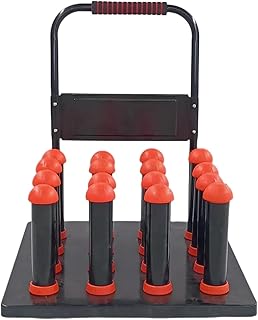 HSW Vinyl Roll Storage Cart with Handle 16-Roll, Heavy Duty Digital Media Roll Stand, Holds 3" Core Rolls, Ideal for Paint Protection Roll/Photography Paper/Blueprint/Windows Film Rolls (Black)