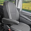 ACTIVline Premium-Passform Schonsitzbezug für Mercedes-Benz Vito BR 447 ab 2014 – Set Fahrersitz & Doppelbeifahrersitz, mit Airbagfunktion, robuste Sitzbezüge in Schwarz – Made in Germany