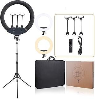Fill Light Internet Celebrity Mobile Phone Live Broadcast Bracket Selfie Beauty Ring Photography Light 22-inch LED Fill Light For Live Makeup (Color : Black, Size : 200x56cm)