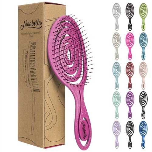 Ninabella Brosse Demelante Cheveux - Brosse a Cheveux Femme Homme Enfant Fille Garcon pour Cheveux Bouclés Lisses Crepus - Brosse à Cheveux Anti Noeuds pour Boucles ne...