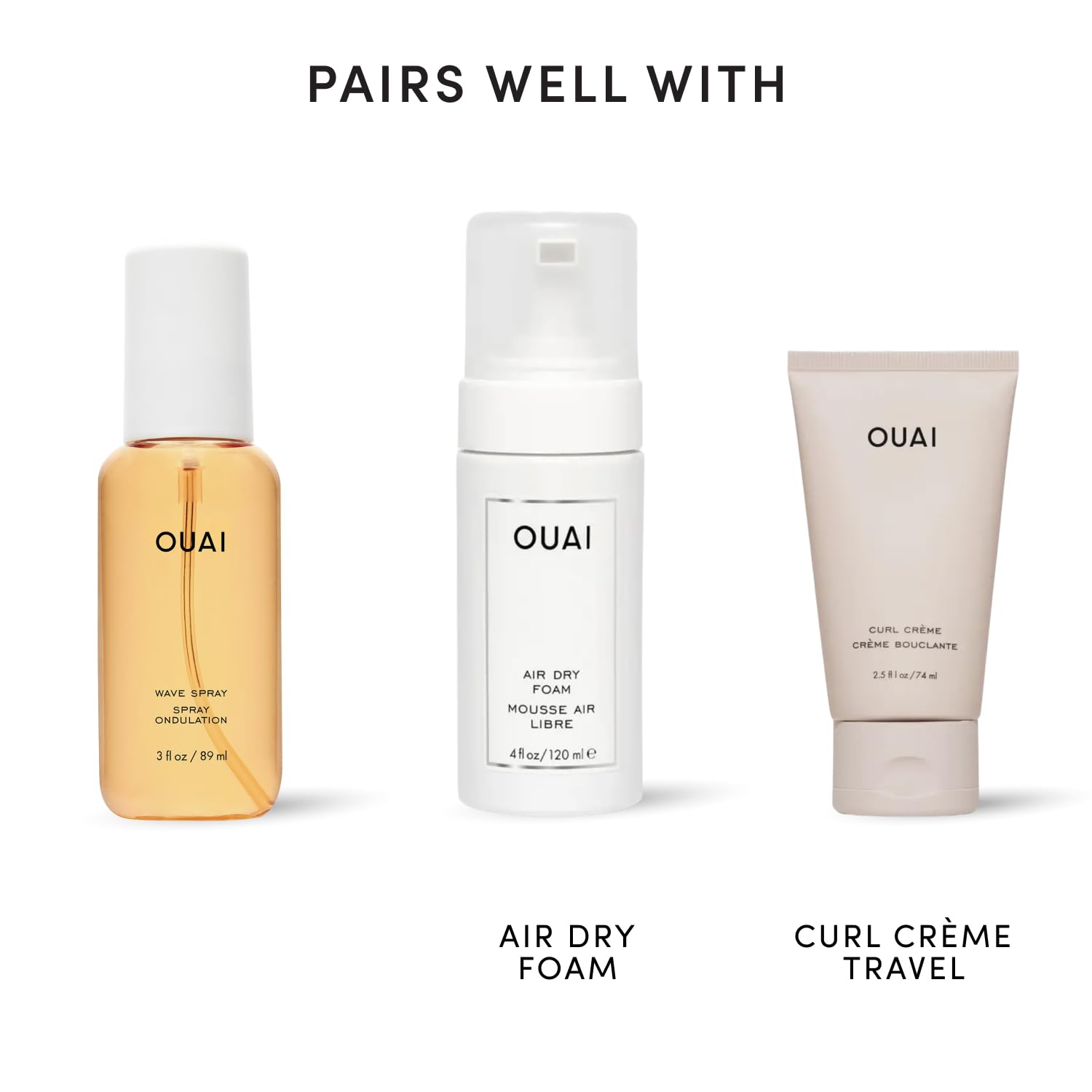 OUAI Wave Spray - Spray texturizzante per capelli con olio di cocco e proteine del riso - Aggiunge texture, volume e lucentezza per onde da spiaggia - Senza parabeni, sicuro per capelli colorati e