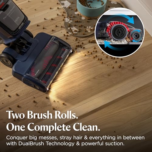 Image of Bissell Pet Hair Eraser DualBrush Upright Vacuum with Two Brush Rolls, DualBrush Self-Cleaning Technology, HEPA Sealed Allergen System, Bright FurFinder Headlights, Lift-Off Pod, 42943