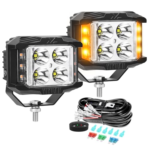 Luz estroboscópica de dos colores AUXTINGS 60W y focos LED para excavadora y carretilla elevadora