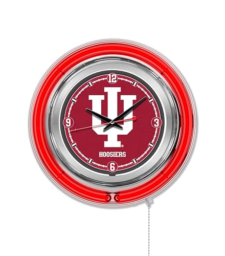 Holland Bar Stool Co. NCAA Unisex-Adult Double Neon Ring, 15 Dia. Logo Clock