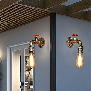 Retro metalen wandlamp E27 bar wandlamp 2x industriële wandverlichting industriële lamp voor bar, koffie, eetkamer enz