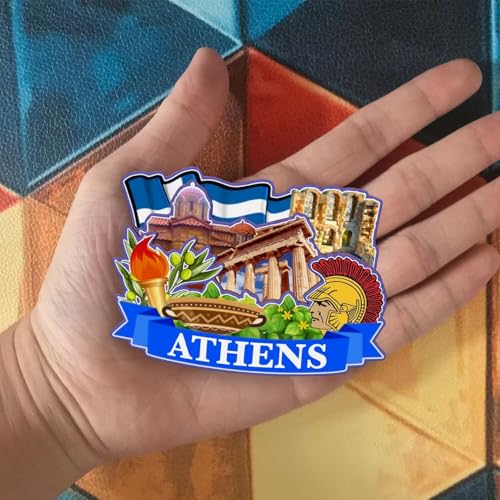 Imán Decorativo Redondo con Diseño de Atenas miniatura 4
