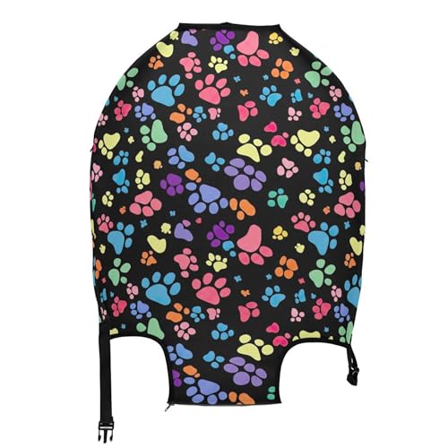 Joisal Colorful Cute Paw Prints Luggage Covers for Suitcase Protector Baggage Cartoon Travel Luggage Sleeve for Women, XL, Fits 29-32 Inch Case2