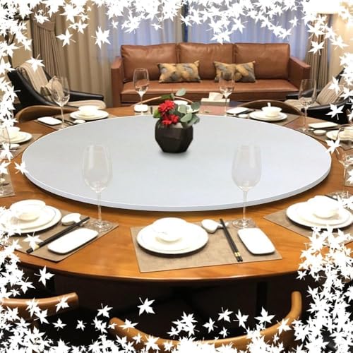 Vassoio rotondo per tavolo da pranzo Legno Girevole A 360º Lazy Susan con Cuscinetto Silenzioso Tavolo da Pranzo Piatto Girevole per Una Facile Condivisione del Cibo(White,90cm(36"))