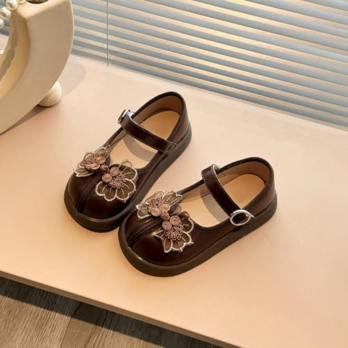 IWIHMIV Toddler Girl Casual Dress Shoe Non Slip Little Girl School Shoes for Wedding Party Leather Mary Jane Shoes3