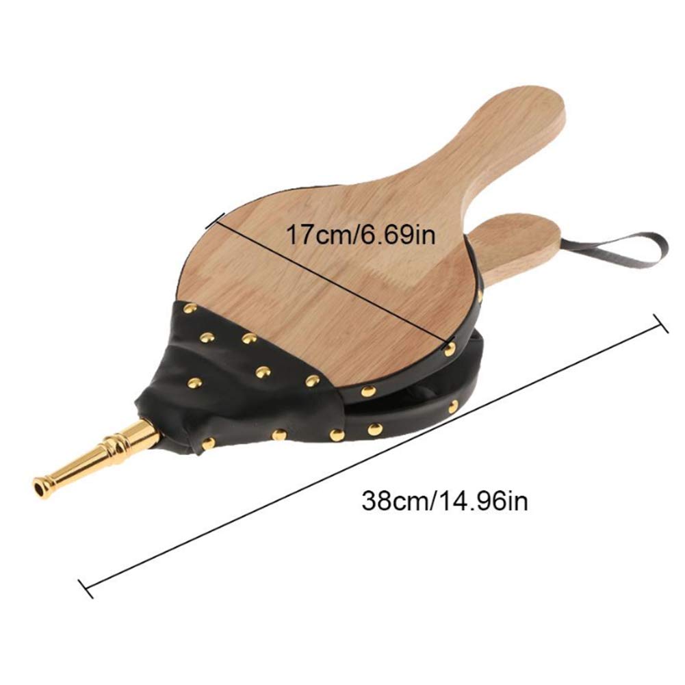 Fuelles, Soplador de Fuelle for Chimenea, Bomba de Fuelle Manual, Accesorios de Herramientas for Fuego de Barbacoa con Correa de Cuero Colgante, soplador de Aire de Madera