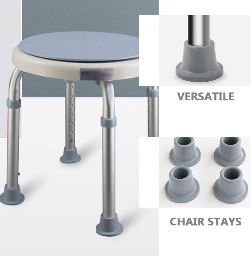Kichvoe 8pcs Nonslip Shower Chair Leg Rubber Chair Foot Pads for Enhanced Stability Cup Design for Bathing Protecting Furniture Easy Installation
