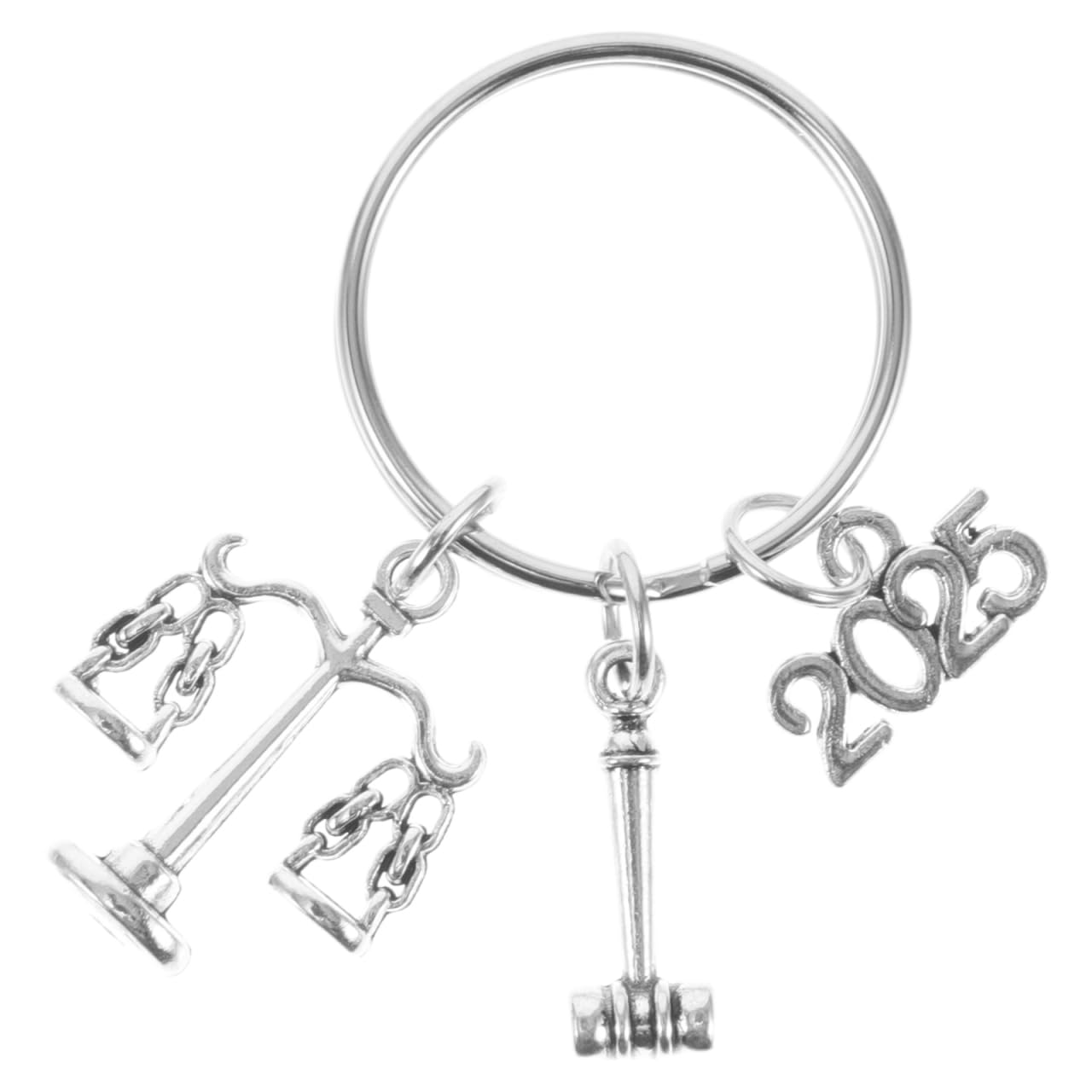 Lawyer Keychain — Gavel & Scale Metal Key Ring For Law Students & Legal Pros