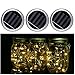 Produktbild 3 Pack-Mason jar Solar lichten, 10 LED String Lights deksel insert voor bruiloft Kerstmis vakantie Party decoratieve licht, hängelampen voor tuin, patio, Outdoor Party (glazen niet inbegrepen).