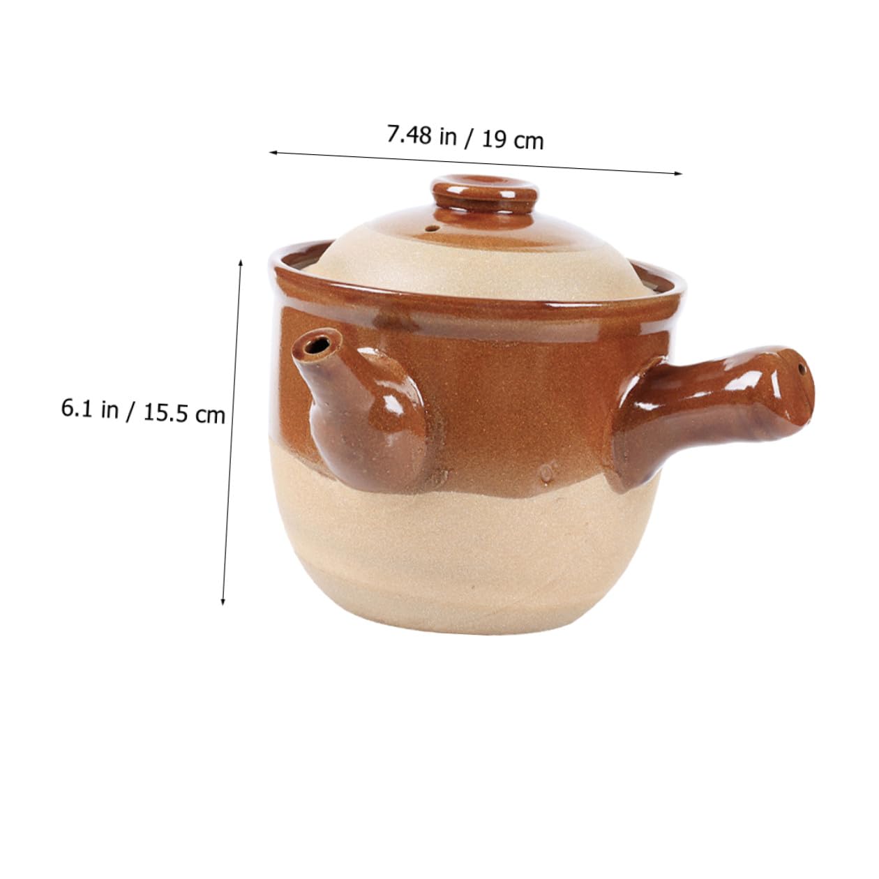 Cabilock Olla de Barro China para Cocinar de 3l Arcilla de Cerámica, Adecuado para Estofados y Sopas, Resistente a Fuego Abierto y Reutilizable