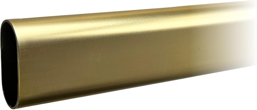 36" Satin Brass Oval Closet Rod | Heavy Duty Wardrobe Clothes Pole | 1 Pack