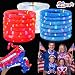250th Anniversary 21 PCS 4th of July Glow Sticks Pop Tubes, Red White and Blue Glow Sticks, Fourth of July Accessories for Independence Day Party, Parades, Night BBQ, Camping, Patriotic Party Favors
