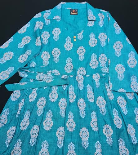 Image of DUMMY SHAPE Maternity Dresses for Women Cotton Rayon | Floral Kurta Pant Dupatta Set with Nursing Zippers to Pre & Post Partum | Feeding Kurtis | Mom to Be Gifts for Pregnant Woman