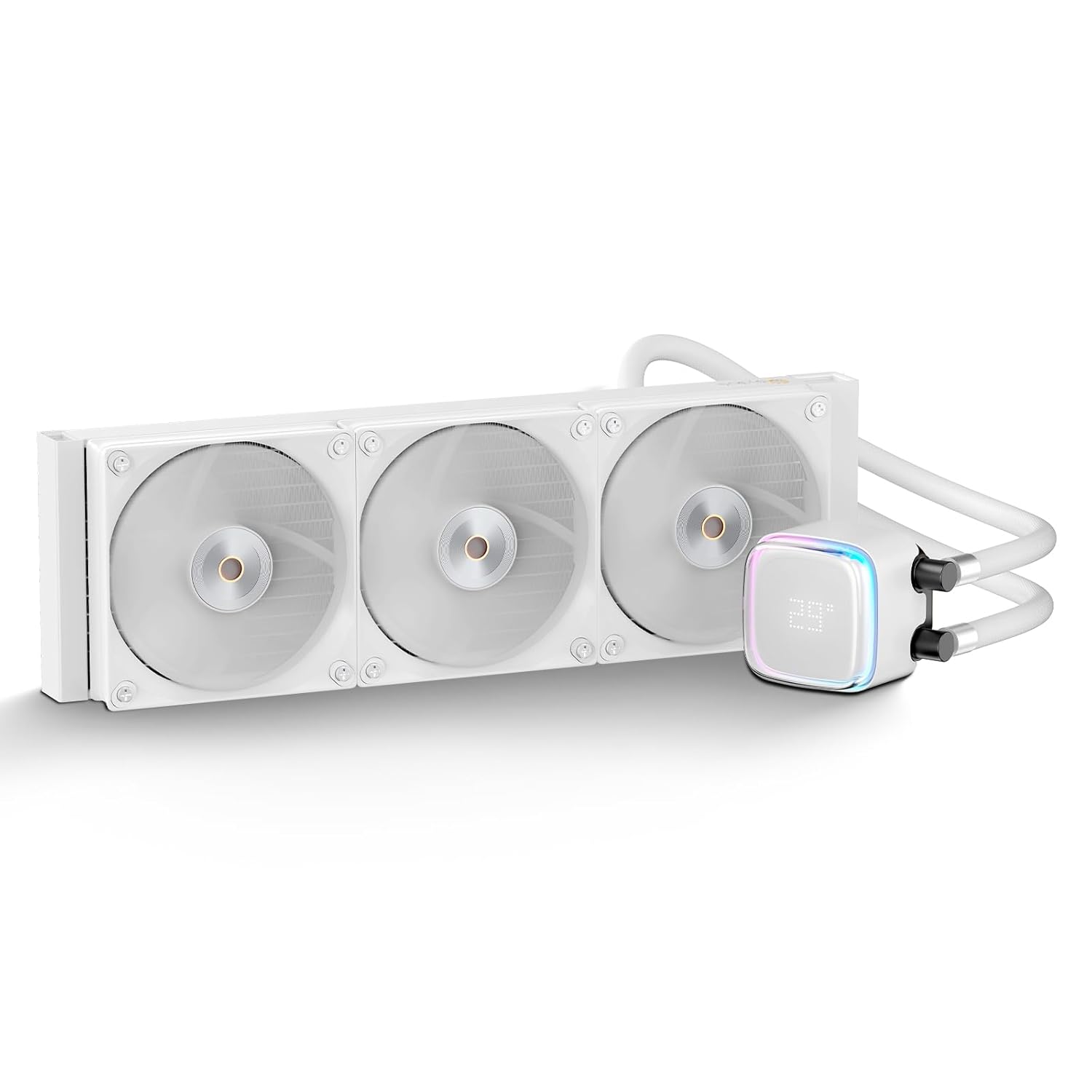 Iota L36 WH AIO CPU Liquid Cooler 360mm with Temp Digital Display,ARGB Aluminum Alloy Pump,Fluid Dynamic Bearing PWM Fans,TDP300W Water Cooling System for Intel LGA 115x/1200/1700/1851 & AMD AM4/AM5 360MM WHITE