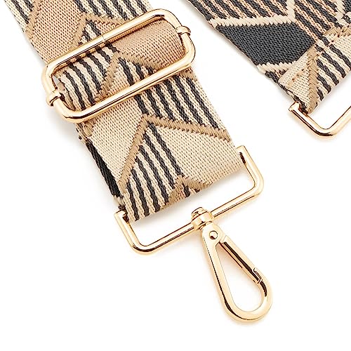 Image of Wide Shoulder Strap Adjustable Replacement Belt Guitar Style Crossbody Bag Handbag Strap Multicolor Canvas Straps(Wide:2in)(Color6)