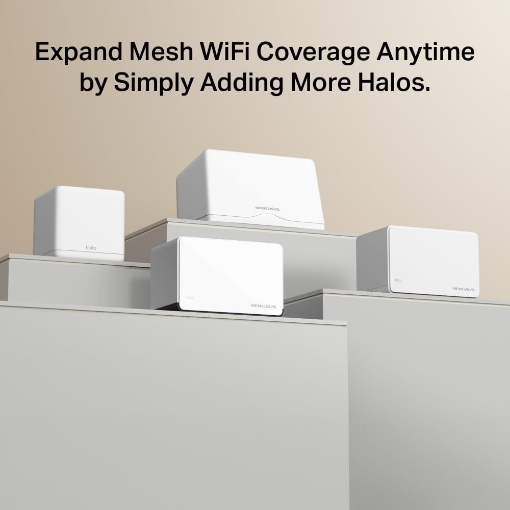 Mercusys Halo H85X (3-Pack) – Sistema Mesh Wi-Fi 6 AX3000, Cobertura de hasta 650 m², 2.5 Gbps WAN/LAN, gestión con App MERCUSYS
