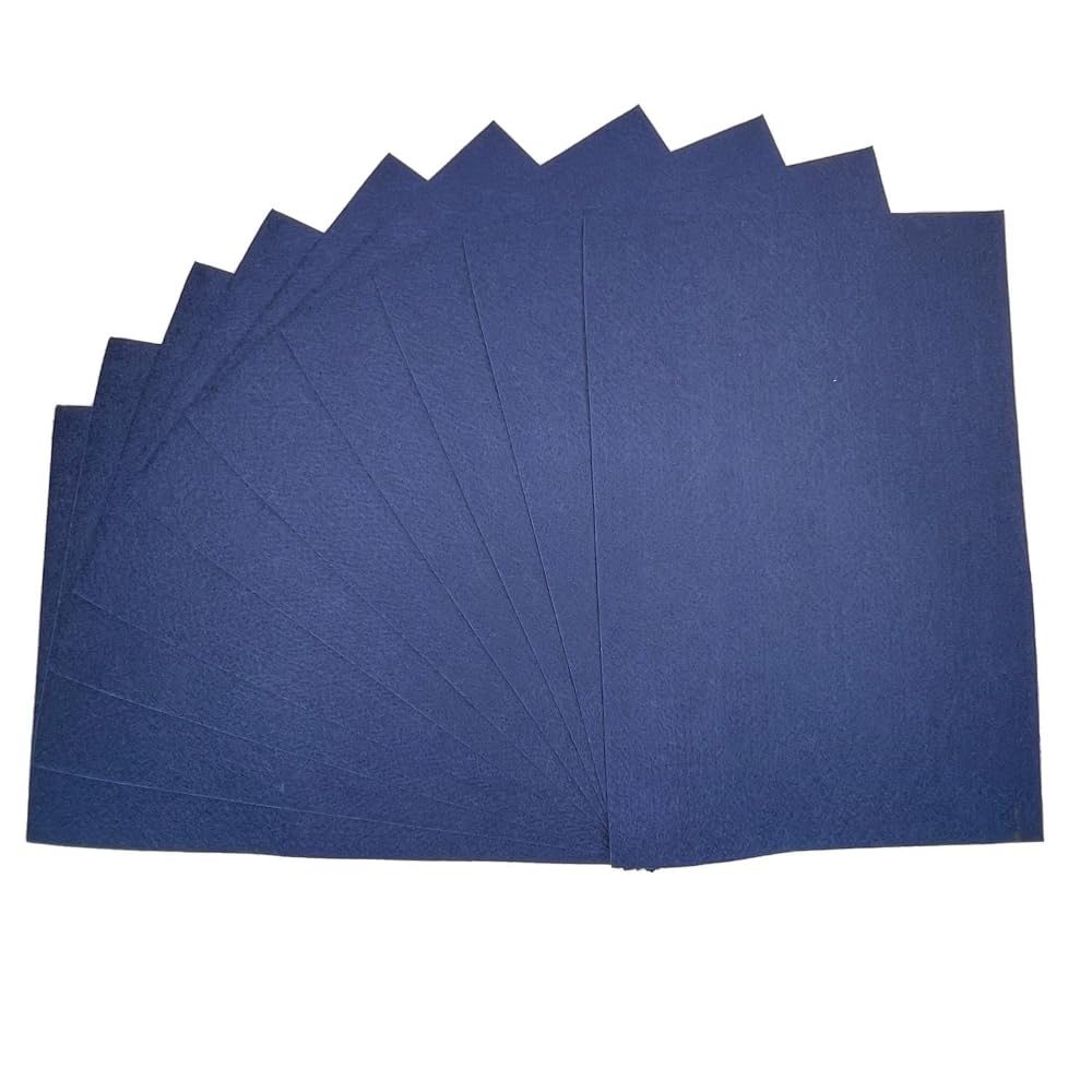 Felt Sheets 100% Polyester A4 23cm x 29.7cm Craft 200gsm (Sold as Pack of 2) (Navy)
