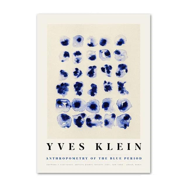 Affiche d'exposition Yves Klein toile art mural abstrait bleu 40x60cm pour salon