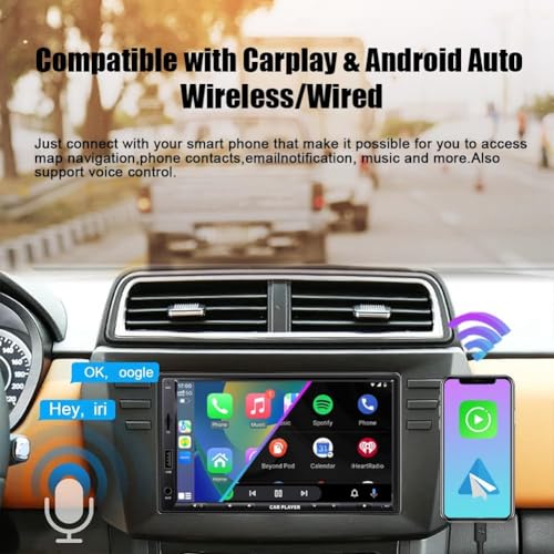 Estéreo Doble DIN inalámbrico de 7": dile adiós a los cables con CarPlay y Android Auto 4