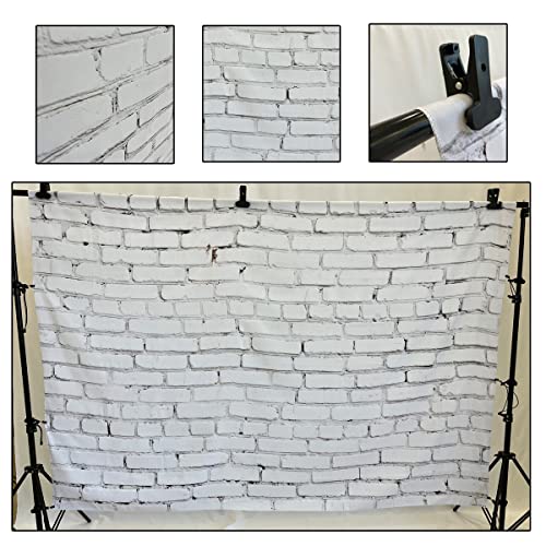 5X7ft Fabric Rustic Vintage White Brick Wall Photography Backdrops for Party Table Banner Children Background by HMTFOTO - Image 4