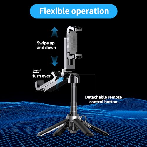 Image of Mini Selfie Stick Tripod Stand for iPhone ，6-Section Adjustable Height Extension (12-42cm)，10 Meter Remote One Click Control ，Suitable for Travel /Live Streaming /Outdoor Multiple Scenes