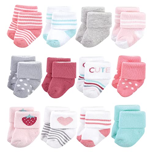 Image of Hudson Baby baby-girls Cotton Rich Newborn and Terry Socks