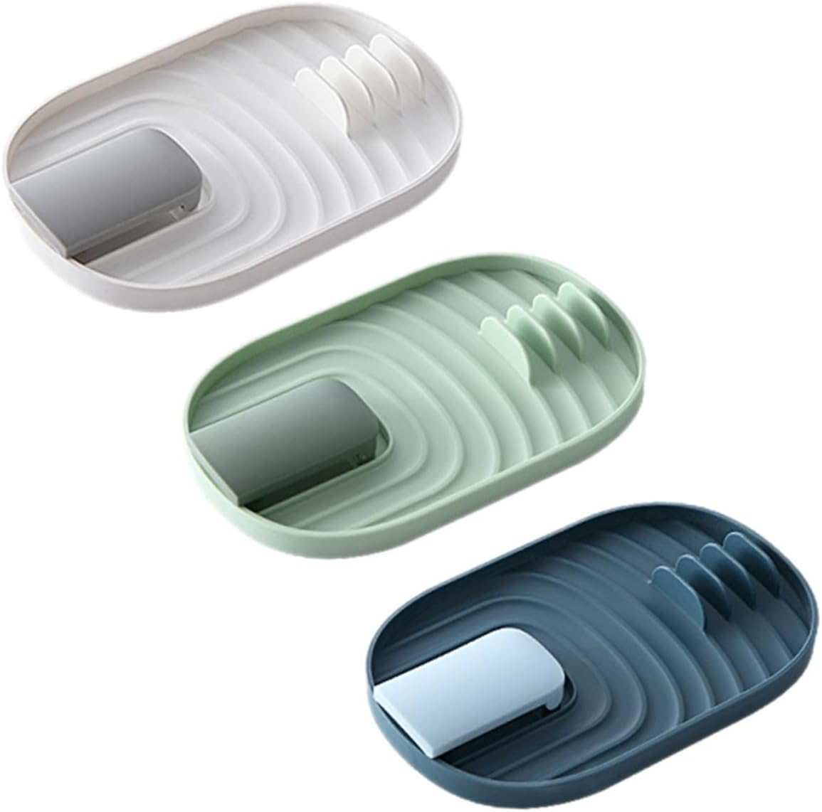 3 Pack Plastic Spoon Holder Kitchen Rack for Spatula and Pot Lids