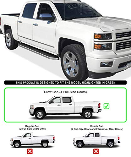 Estribos planos de acero inoxidable APS 304 para Chevy Silverado miniatura 2