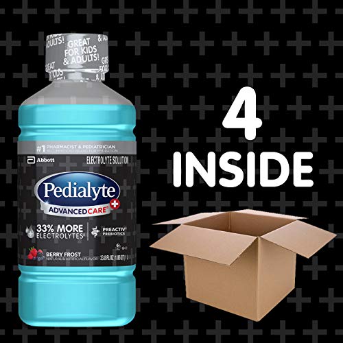 Pedialyte Advancedcare Plus Electrolyte Drink, 1 Liter, 4 Count, With 33% More Electrolytes & Has Preactiv Prebiotics, Berry Frost, 33.8 Fl Oz (Pack Of 4) #TOP7