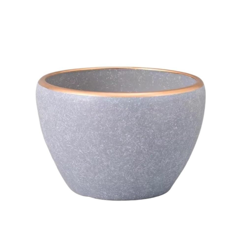 XBGfdySD Ceramic Glaze Planter Pot，with Drainage Hole Round Plant Pot for Indoor Outdoor Plant Flowerpot(Gray,Medium)