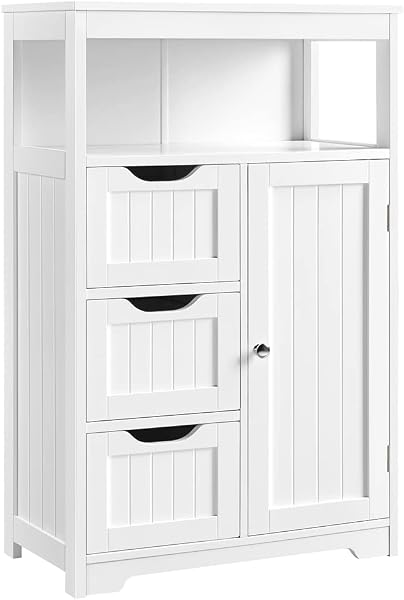 Yaheetech Mobile Bagno Armadietto Bianco con Cassetto
