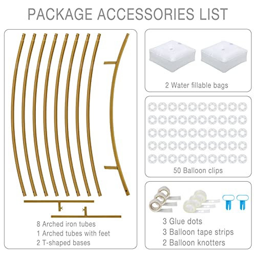 Round Wedding Arch Stand, Large Size Gold Arch Backdrop Stand Circle Flower Arch For Garden Indoor And Outdoor Bridal Shower, Anniversary, Birthday, Valentine, Baby Birthday Party Decoration #TOP2