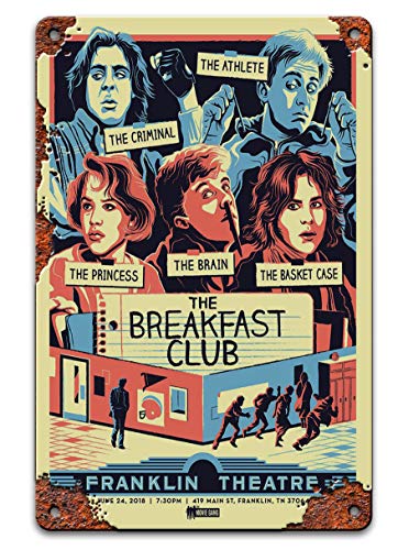 The Breakfast Club Movie Metal Tin Sign For Man Cave Wall Decor Poster Classic Psycho Bedroom 8x12 Inch