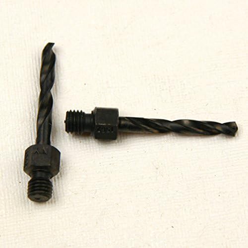 5/32 (.1562) Diameter HSS Threaded Shank Drill BITS, 1 INCH Flute Length, 1/4 X 28 Thread, Hexagon Head