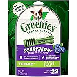 Greenies ScaryBerry Blueberry Flavor Teenie Halloween Natural Dental Dog Chew Treats, 6 oz. Pack...