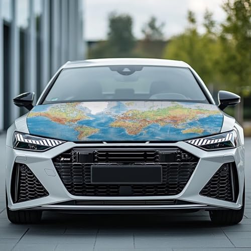 Image of Honduras Flag Car Hood Cover Polyester Elastic Fabrics Washable Suitable for Large SUV and Pickup Trucks 39x59in